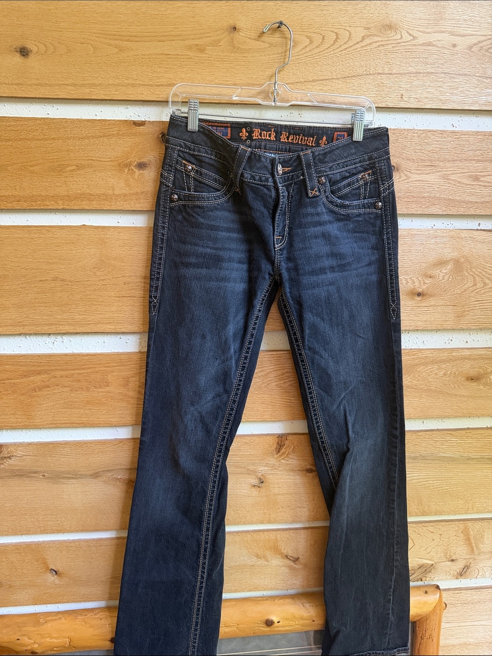 Rock Revival Gwen Dark Indigo Boot Cut Sz 31 Jeans